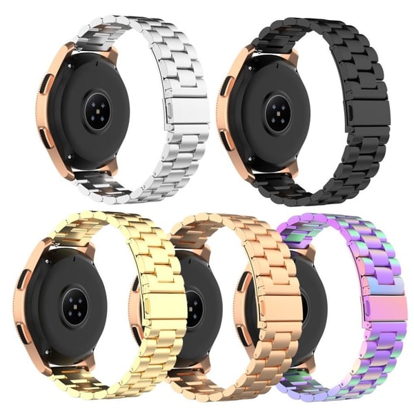 20 mm Samsung Galaxy Watch Active / Garmin Vivoactive 3 klockarmband i rostfritt stål - Svart