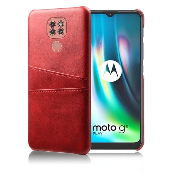 Dual Card Etui Motorola Moto G9 Play - Rød