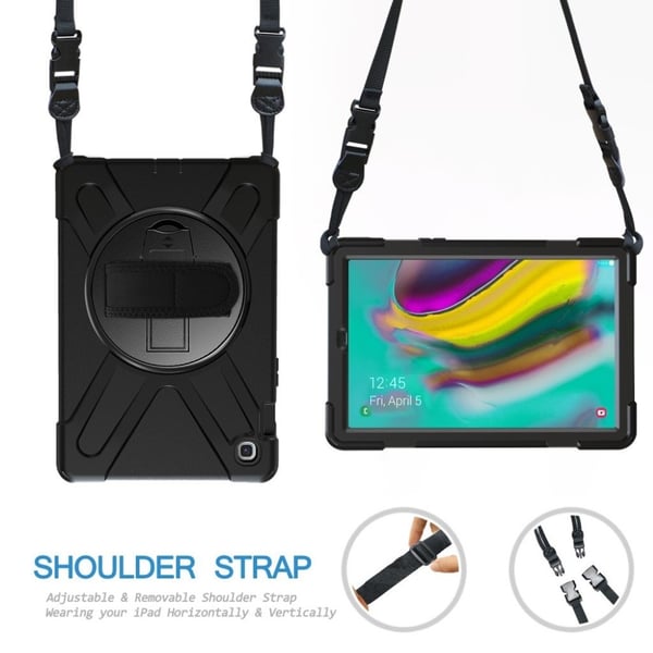 Samsung Galaxy Tab S5e 360 Graders X-Shape Silikon Combo Etui - Svart