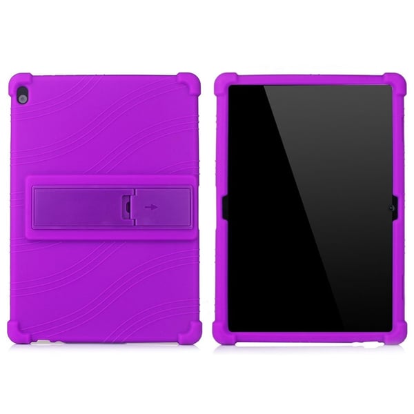 Silikon skyv ut kickstand-designet etui for Lenovo Tab M10 - Lilla
