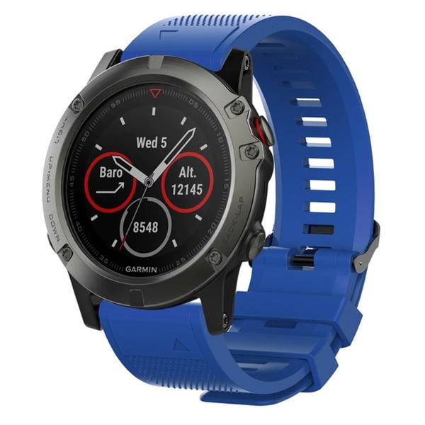 26mm Garmin Fenix 5x / 5x Plus / Fenix 3/3 Hr Silikon Klokkereim - Blå
