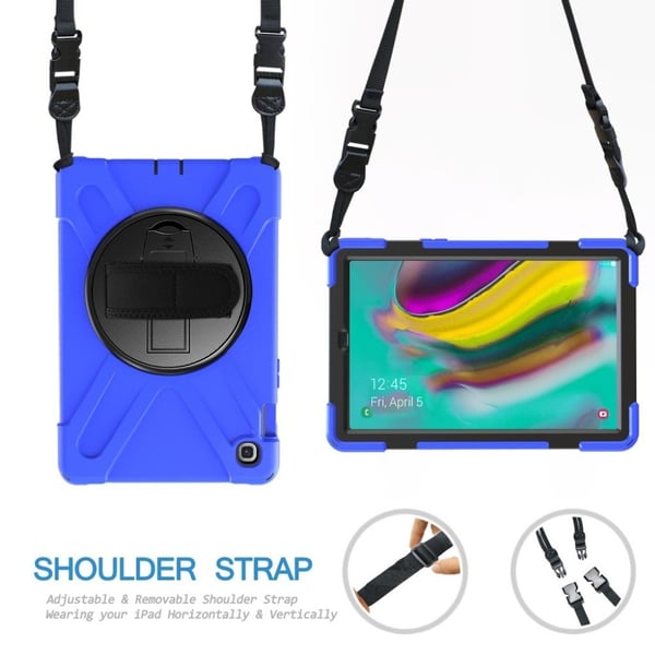Samsung Galaxy Tab S5e 360 Graders X-Shape Silikon Combo Etui - Blå