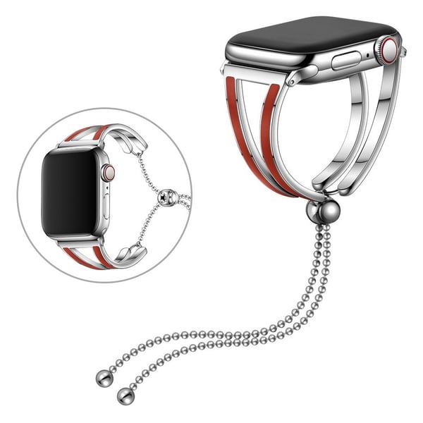 Apple Watch Series 6 / 5 40 mm fasjonable klokkerem i rustfritt stål - Sølv / Rose