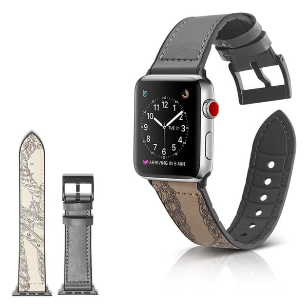 Apple Watch Series 4 44 mm slitesterkt lærarmbånd - Stucco