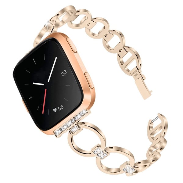 Fitbit Versa / Versa Lite Rhinestone Rustfritt Stål Klokkereim - Gull Fitbit Versa / Versa Lite Rhinestone Rustfritt Stål Klokkereim - Gull