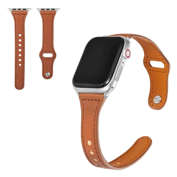 Apple Watch Series 6 / 5 40 mm knappeknapparmbånd i ekte skinn - Brun