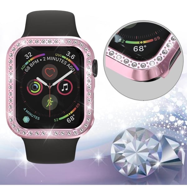 Apple Watch Series 4 44mm Rhinestone Dekor Ramme - Rose