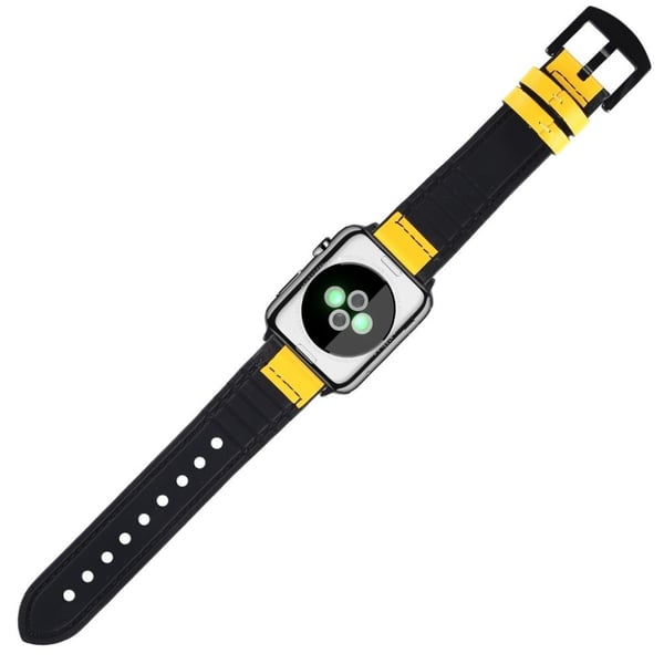 Apple Watch Series 5 40mm ægte læder silikone Urrem - Gul