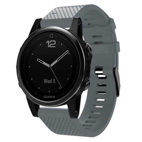 Garmin Fenix 5s Plus Stilig Silikon Klokkereim - Grå Garmin Fenix 5s Plus Stilig Silikon Klokkereim - Grå