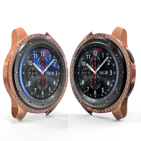 Samsung Galaxy Watch (46mm) Rhinestone Dekor Ramme - Rose Gull