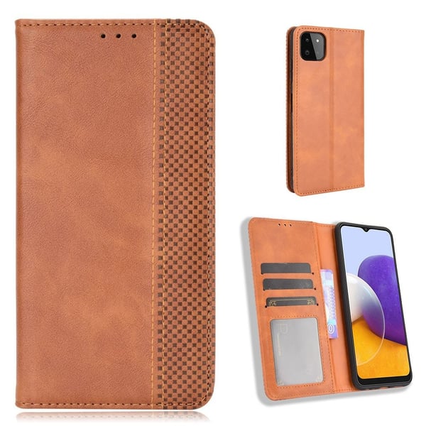 Bofink Vintage Samsung Galaxy A22 5G Lær Etui - Brun