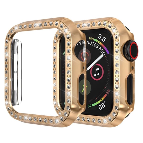 Apple Watch Series 4 44mm Rhinestone Dekor Ramme - Rose Gull Apple Watch Series 4 44mm Rhinestone Dekor Ramme - Rose Gull