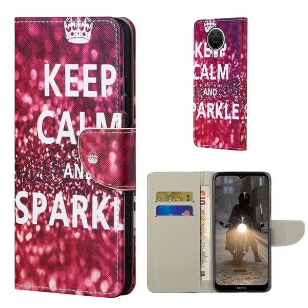 Wonderland Nokia G20 / G10 Flip etui - Keep calm og sparkle