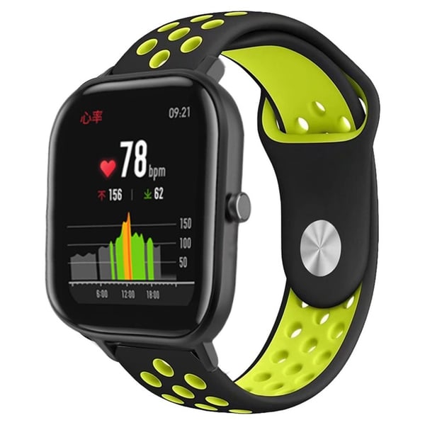 Amazfit Nuorten kaksivärinen silikonikellonauha - Musta / Vihreä