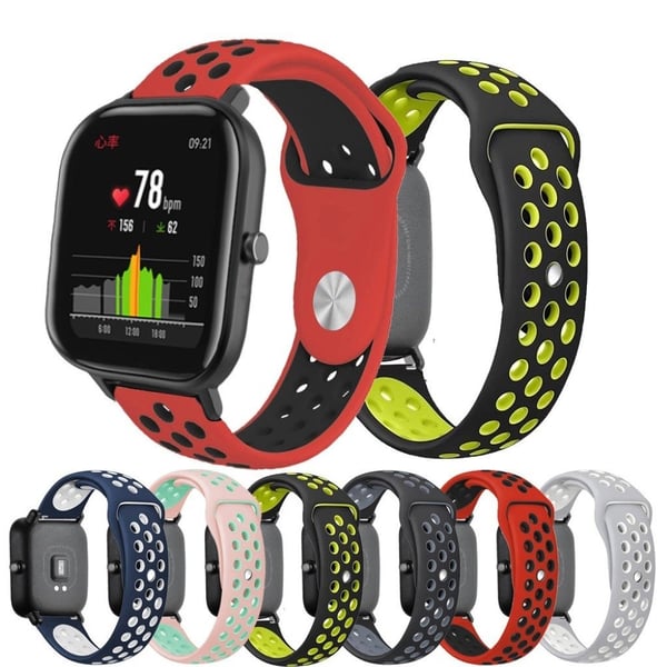 Amazfit Nuorten kaksivärinen silikonikellonauha - Musta / Vihreä