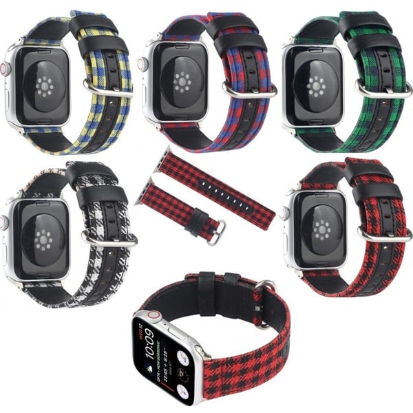 Apple Watch Series 6 / 5 40 mm rutete nylonklokkebånd - Gul / Blå