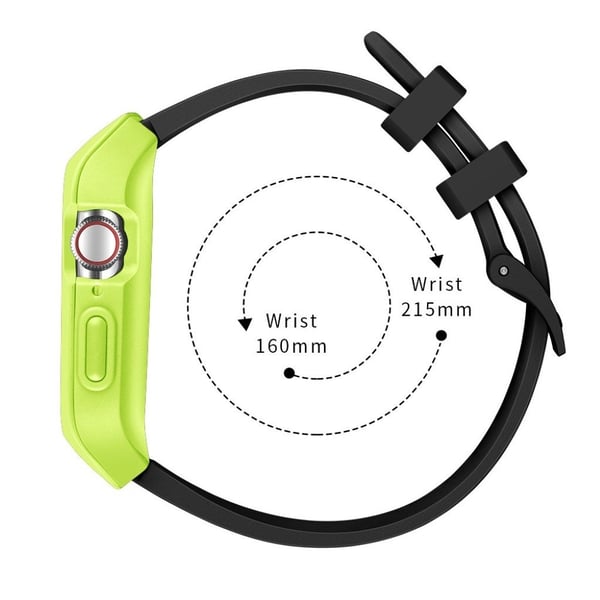 Apple Watch Series 5 44mm irrotettava silikoninen ranneke - Musta / Vihreä