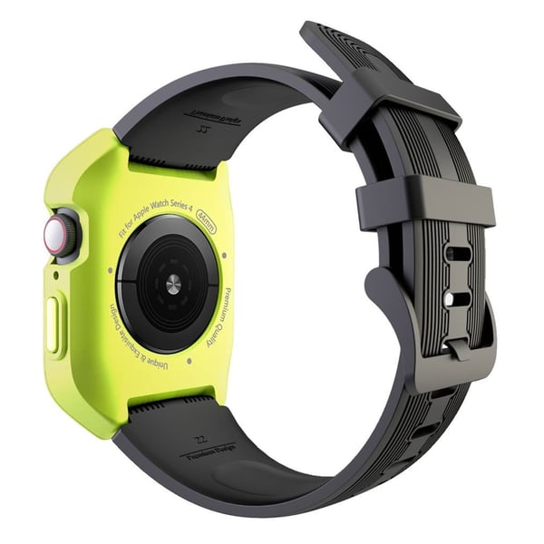 Apple Watch Series 5 44mm aftageligt silikone Urrem - Sort / Grøn Apple Watch Series 5 44mm aftageligt silikone Urrem - Sort / Grøn