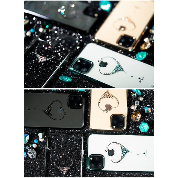 Kingxbar iPhone 11 Pro Max Wish Swarovski Veske - Svart