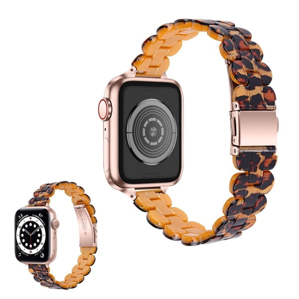 Apple Watch 42mm - 44mm stilfuld urrem i resin - Leopard Print