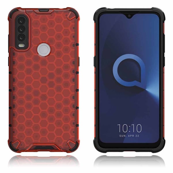 Bofink Honeycomb Alcatel 1s (2020) Etui - Rød