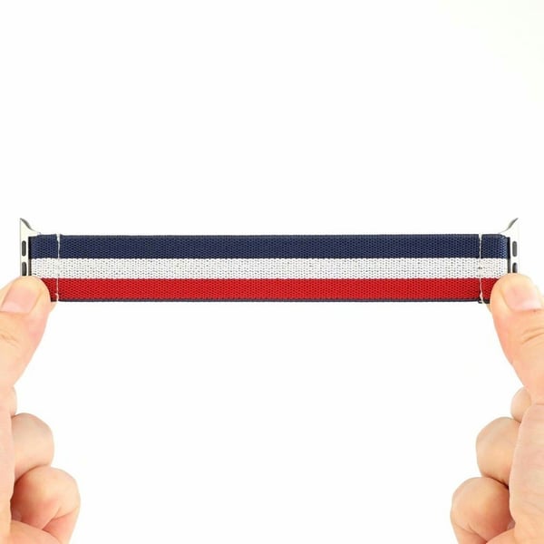 Apple Watch Series 6 / 5 44mm elastisk armbånd - Blå / Hvit / Rød