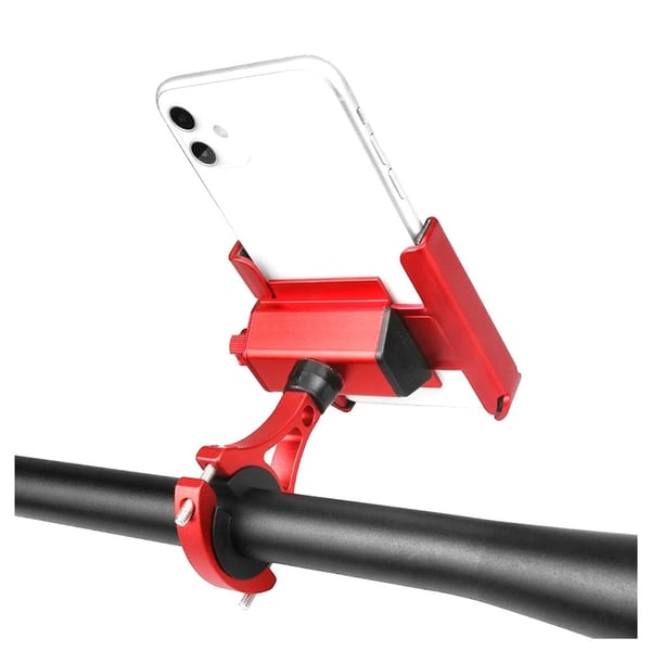 Universalholder for sykkeltelefon - Kort / Håndtak / Rød