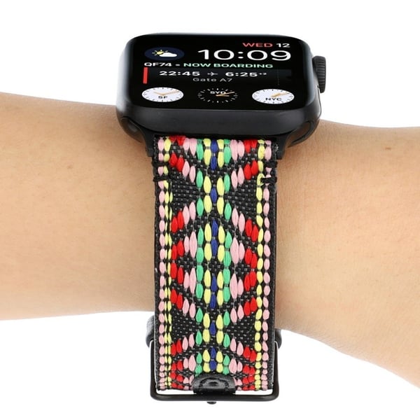 Apple Watch Series 6 / 5 44 mm etnisk urrem i ekte skinn - Rød