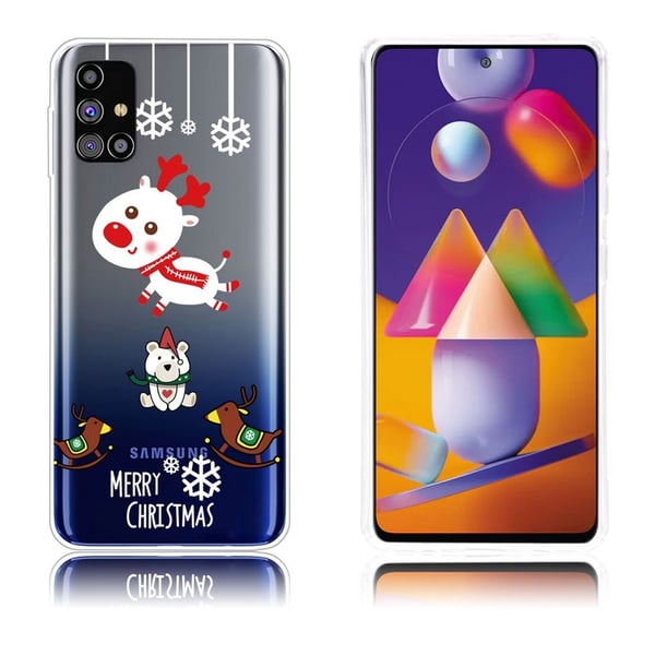 Juleveske til Samsung Galaxy M31s - Elg / Kjepphest / Snømann