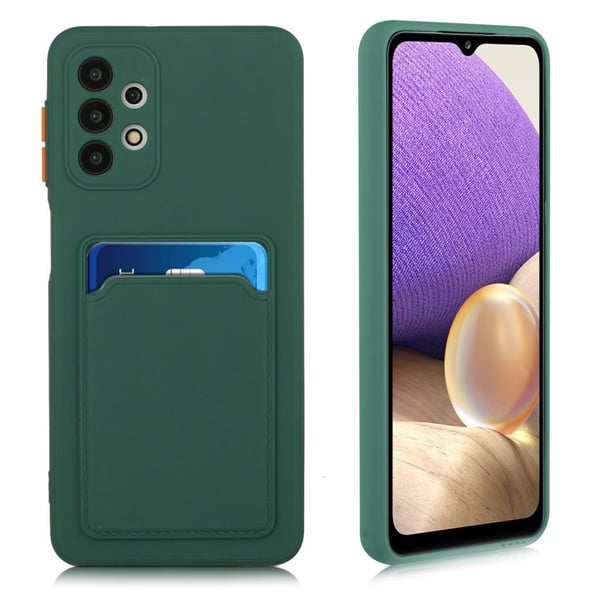 Card Holder Deksel til Samsung Galaxy A72 5G - Mørkegrønn