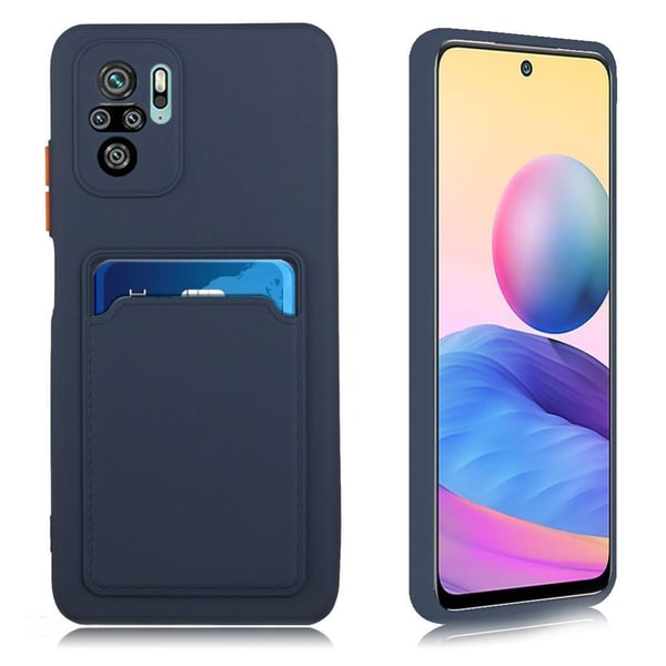 Card Holder Cover til Xiaomi Redmi Note 10 / Note 10s - Mørkeblå