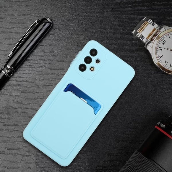 Card Holder Deksel til Samsung Galaxy A32 - Babyblå