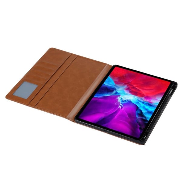 iPad Air (2020) hållbar läder flip fodral - brun