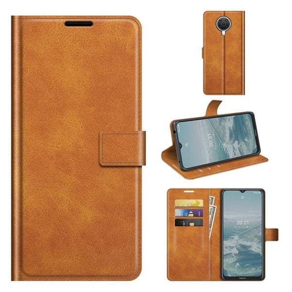 Wallet-style Lær Etui til Nokia G20 - Oransje
