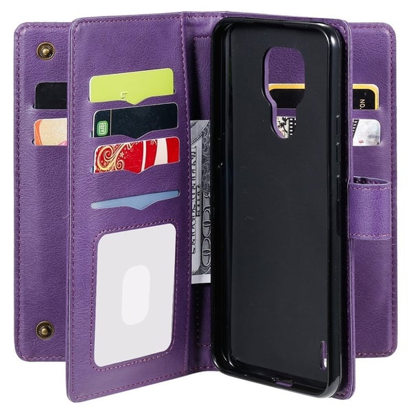 10-slot Lommebok Etui til Motorola Moto E7 - Lilla