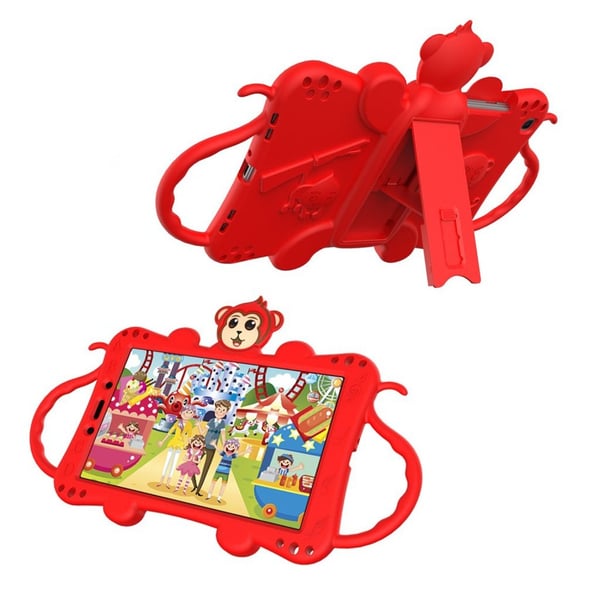 Monkey Stil Silikon Etui til Samsung Galaxy Tab A 8.0 (2019) - Rød