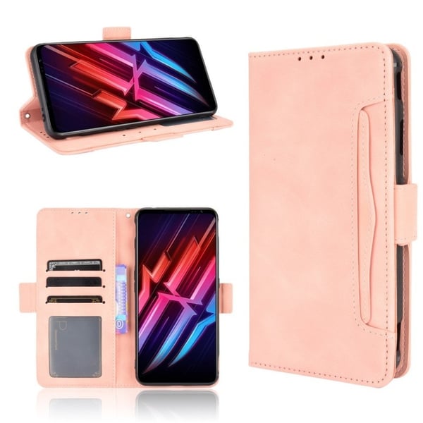 Modern-styled Lær Lommebok Etui til ZTE nubia Red Magic 6 / 6 Pro - Rosa