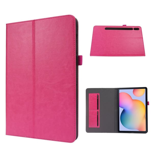 Crazy Horse Samsung Galaxy Tab S7 Lær Flippetui - Rose