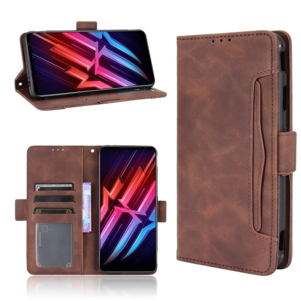 Modern-styled Lær Lommebok Etui til ZTE nubia Red Magic 6 / 6 Pro - Brun