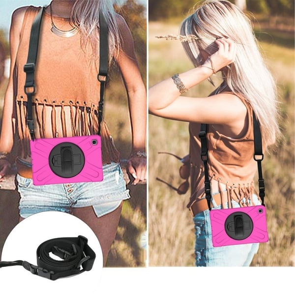 Silikon Combo Etui med Stropp til Samsung Galaxy Tab A7 10.4 (2020) - Rose