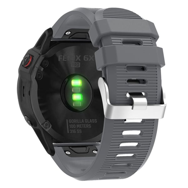 Garmin Fenix 6X kryds korn silikone Urrem - Grå Garmin Fenix 6X kryds korn silikone Urrem - Grå