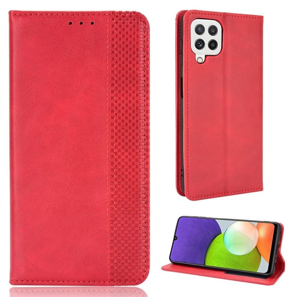 Bofink Vintage läder Samsung Galaxy A22 4G fodral - Röd
