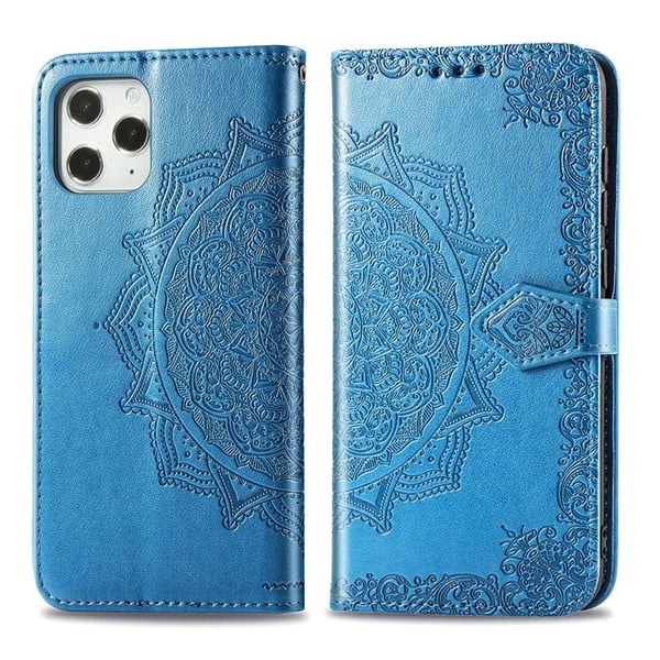 Mandala iPhone 12 Pro Max læderetui - Blå Mandala iPhone 12 Pro Max læderetui - Blå