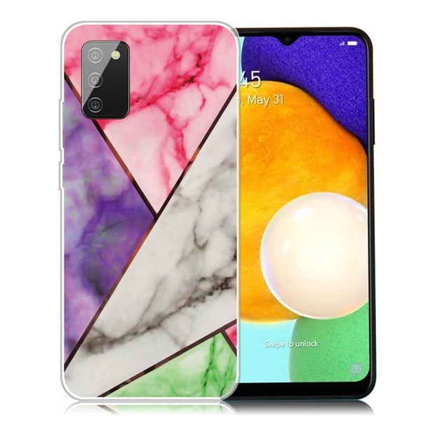 Marmordesign Samsung Galaxy A03s deksel - Lilla / Rose / Hvit / Grønn