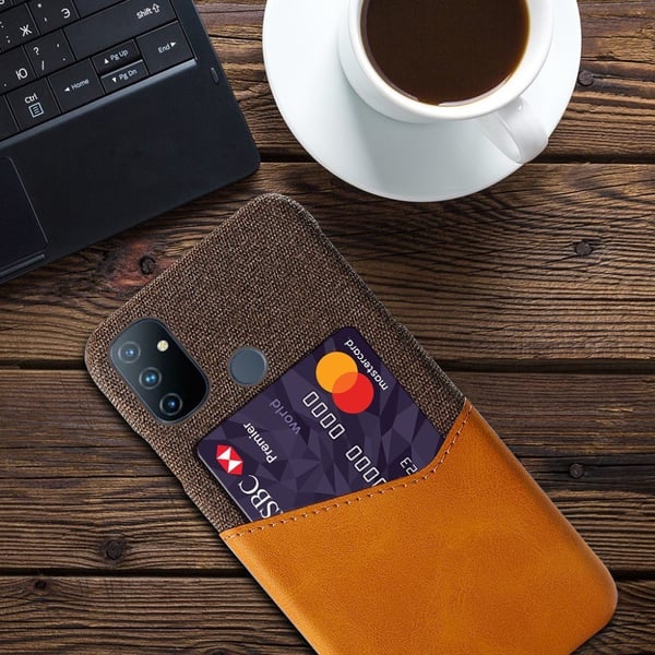 Bofink OnePlus Nord N100 korttikotelo - Ruskea