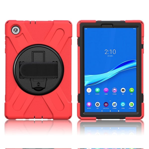 Lenovo Tab M10 HD Gen 2 360-svingbar kickstandholder + silikonetui - Rød