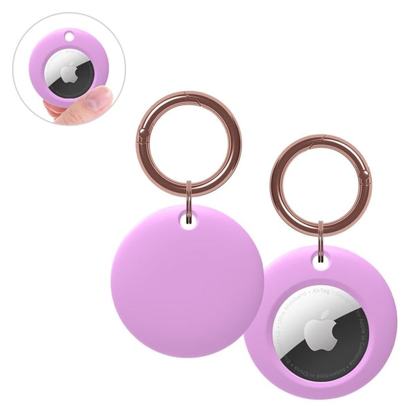 AirTags silikone cover med rund form - Lilla