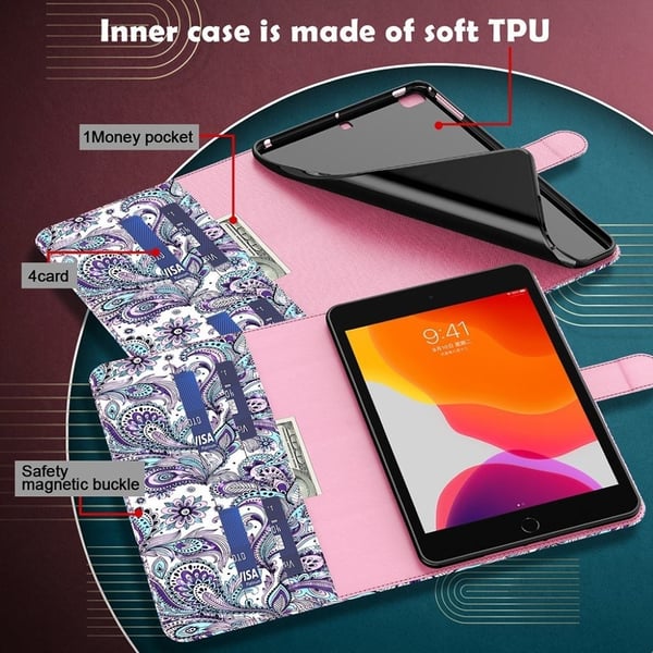 Lenovo Tab P11 Pro skinnveske med kult mønster - Virvelblomst