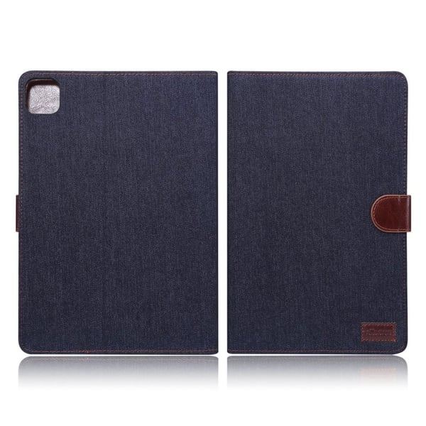 iPad Air (2020) jeans trasa läder flip fodral - svart iPad Air (2020) jeans trasa läder flip fodral - svart