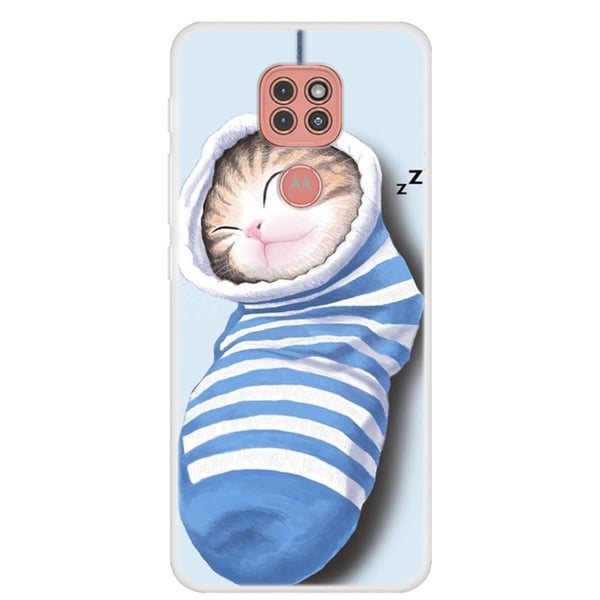 Deco Motorola Moto G9 Play Etui - Katt Sovende i The Socking